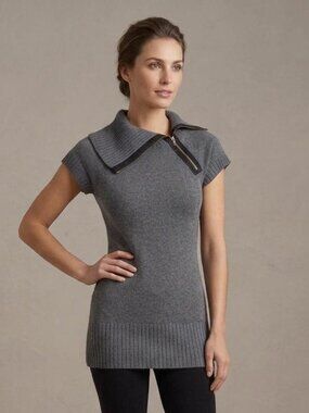 Armani Exchange A|X Y2K Gray Ribbed Knit Sweater Dress Tunic Size S Wool Blend